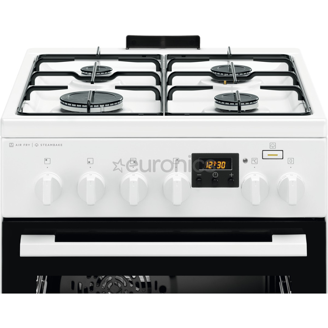 Electrolux 600 Series SteamBake, 58 л, ширина 50 см, белый - Газовая плита с электрической духовкой