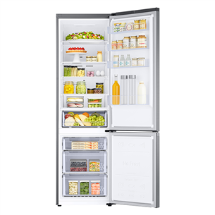 Samsung, NoFrost, 390 L, augstums 203 cm, nerūsējošā tērauda - Ledusskapis