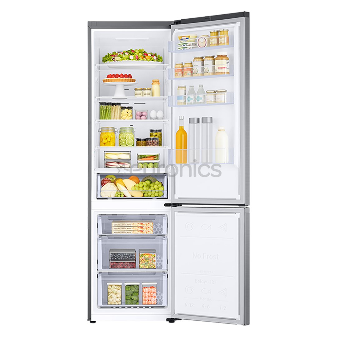 Samsung, NoFrost, 390 L, augstums 203 cm, nerūsējošā tērauda - Ledusskapis