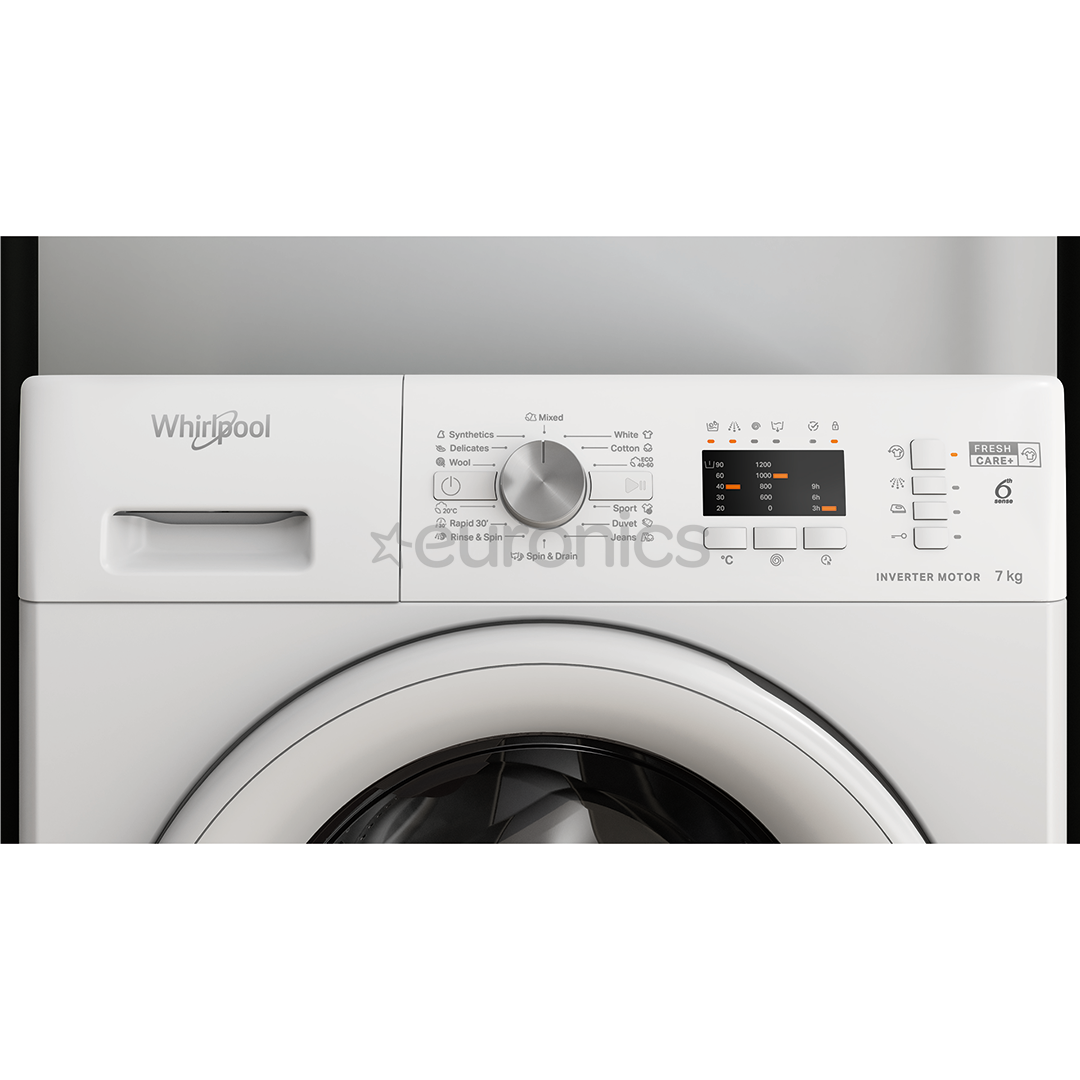 Whirlpool, 7 kg, depth 57,5 cm, 1200 rpm - Free standing washing machine