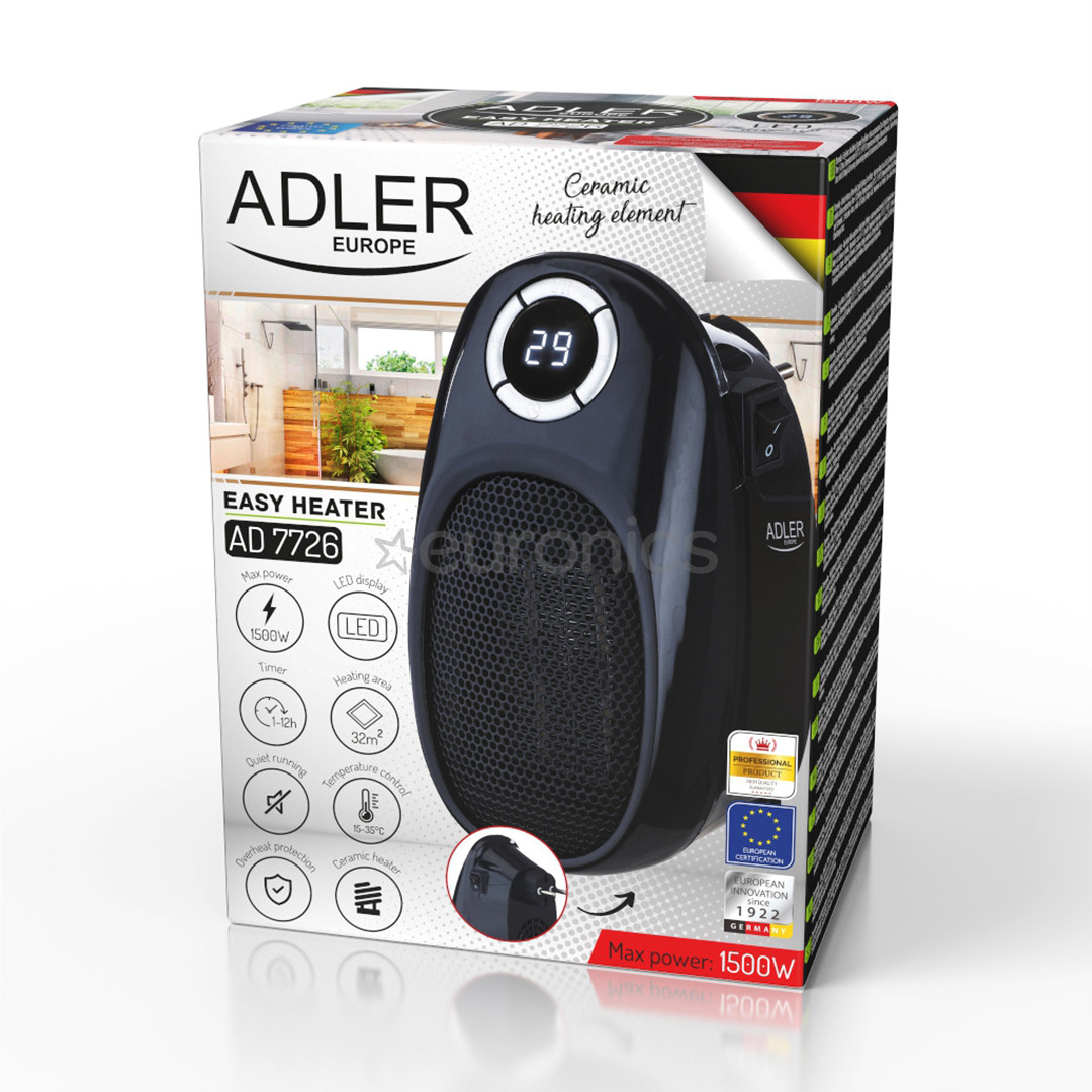 Adler, 1500 W, black - Heater