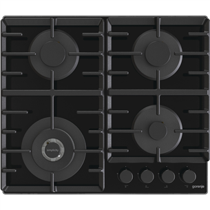 Gorenje, width 60 cm, black - Built-in gas hob