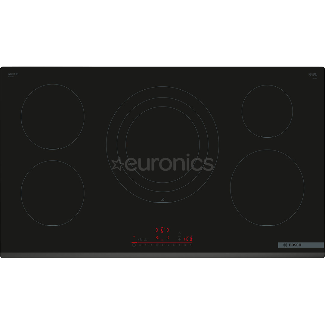 Bosch, Series 6, width 90 cm, frameless, black - Built-in induction hob