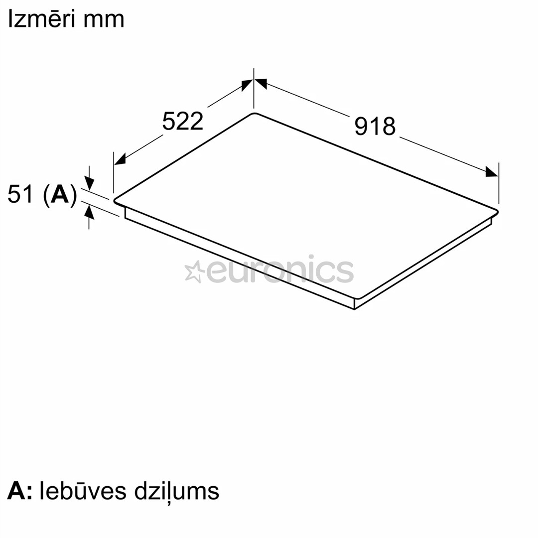 Bosch, Series 6, width 90 cm, frameless, black - Built-in induction hob