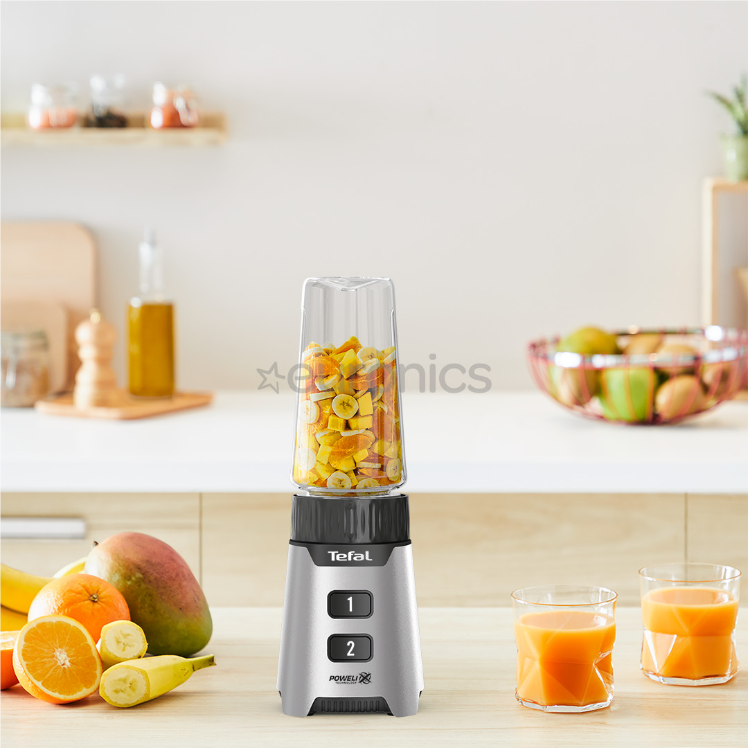 Tefal Minimix, 400 W, серебристый - Блендер + переносная бутылка