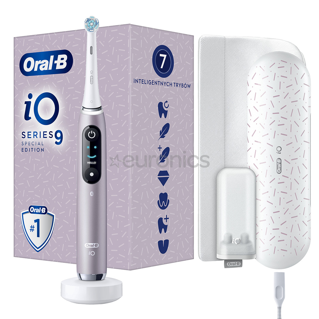 Braun Oral-B iO 9, ceļojumu futrālis, rozā - Elektriskā zobu birste
