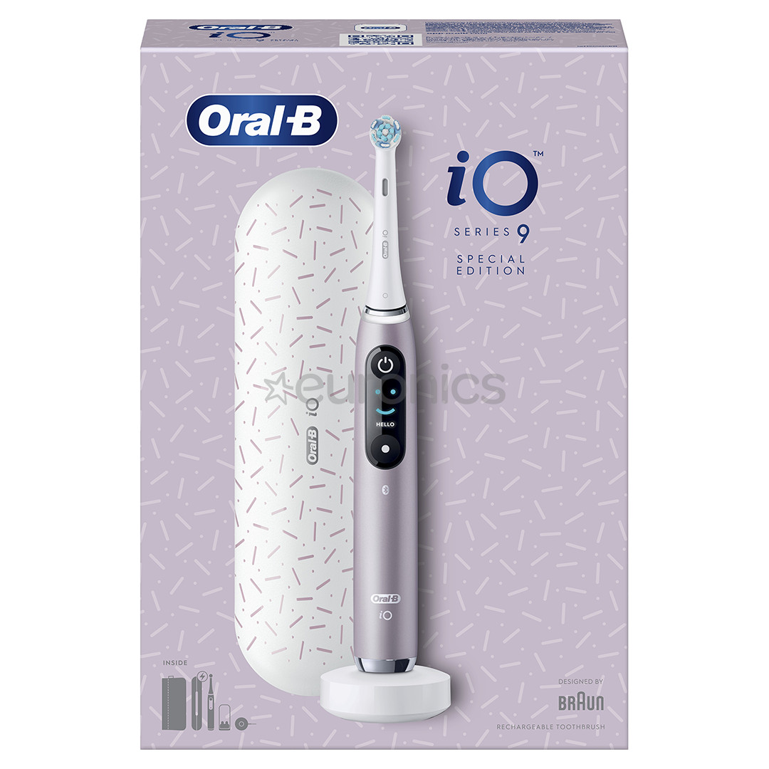 Braun Oral-B iO 9, ceļojumu futrālis, rozā - Elektriskā zobu birste