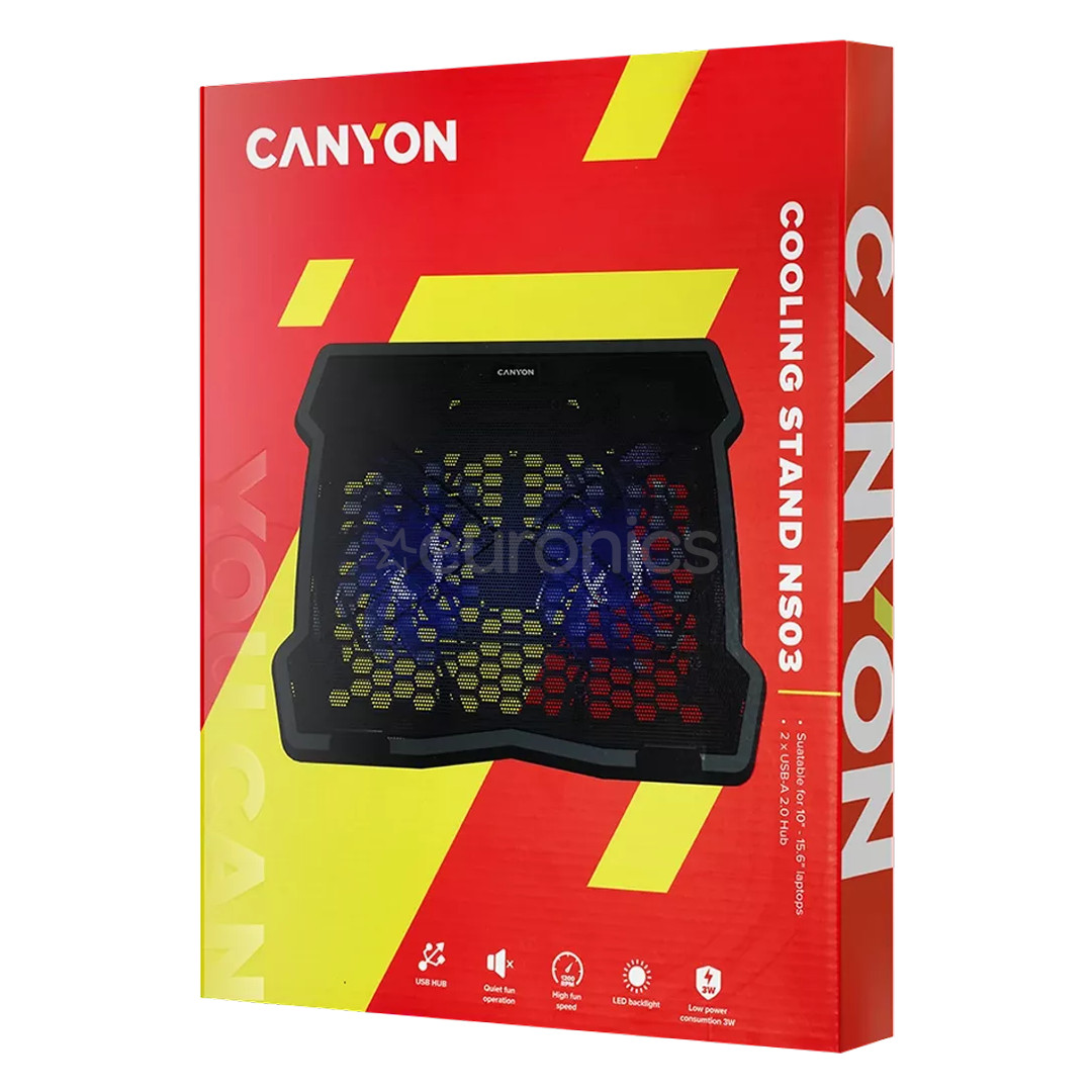 Canyon NS-03 Cooling Stand, 15,6'', melna - Dzesēšanas paliktnis