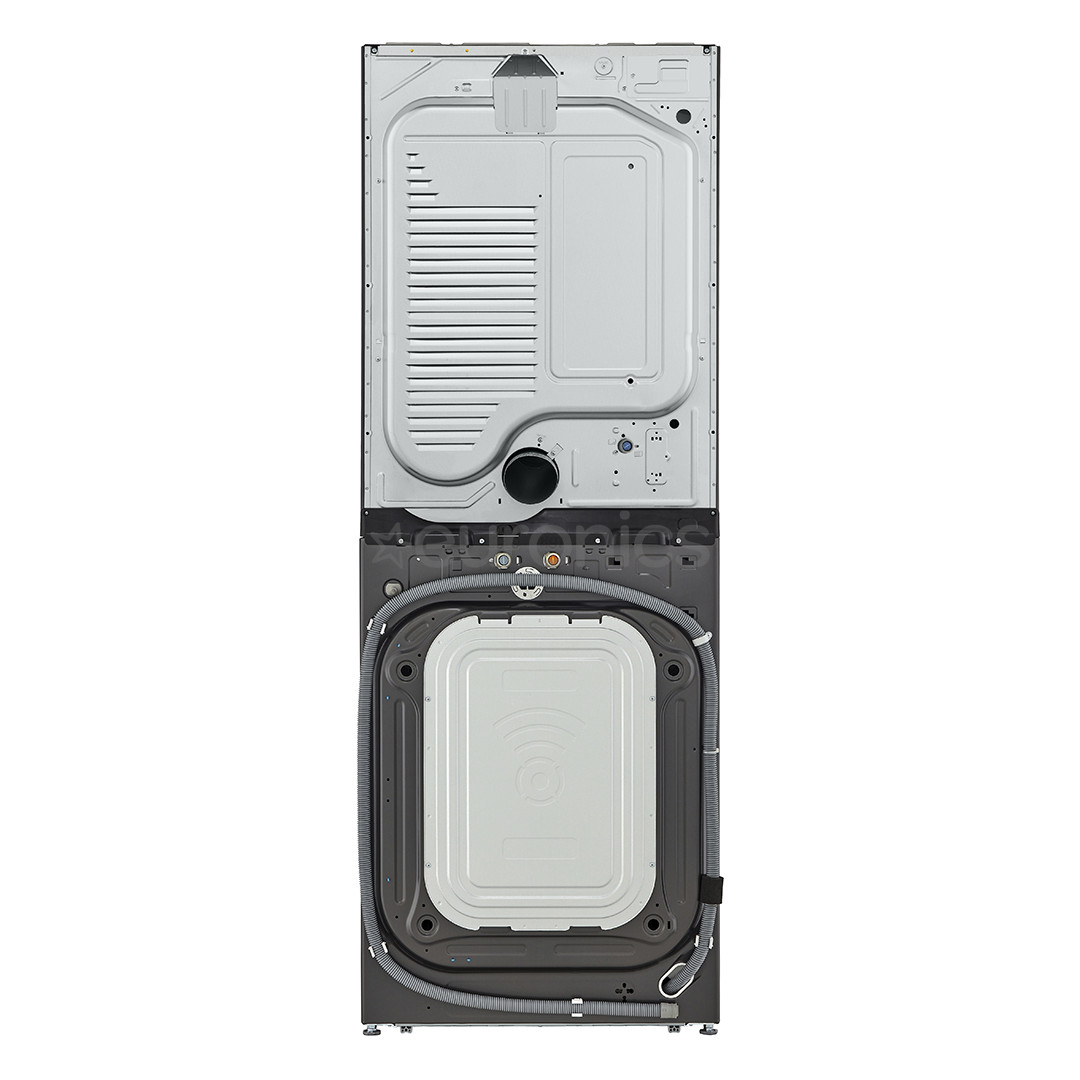 LG, 12 kg + 10 kg, dziļums 66 cm, 1400 apgr/min, melna - Veļas mazgājamā mašīna + veļas žāvētājs