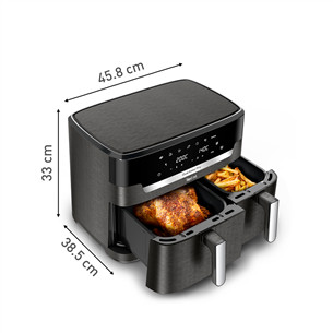 Tefal XXL Dual Easy Fry, 2700 W, 11 L, tumši pelēka - Karstā gaisa friteris