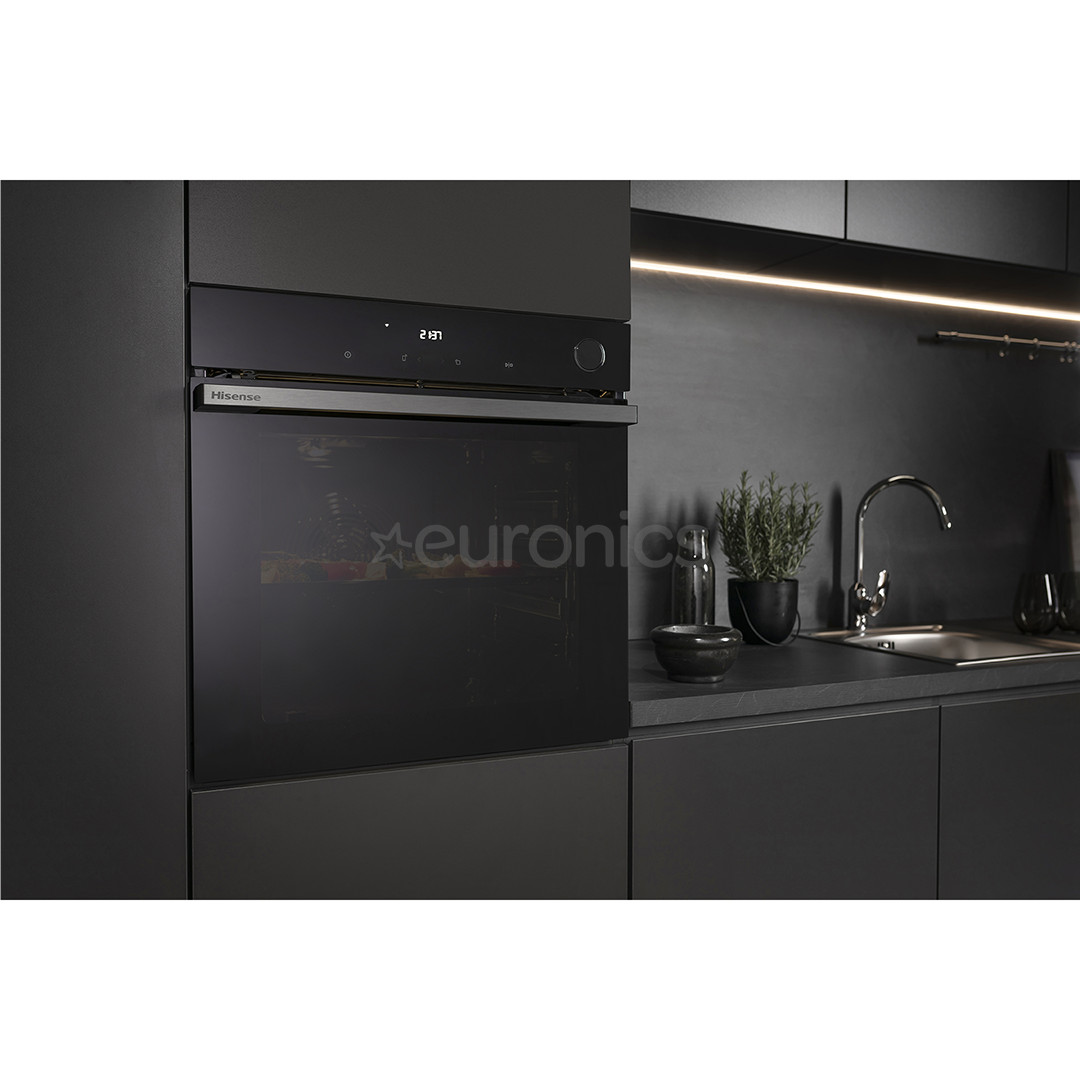 Hisense, 77 L, pyrolytic cleaning, black - Built-in oven