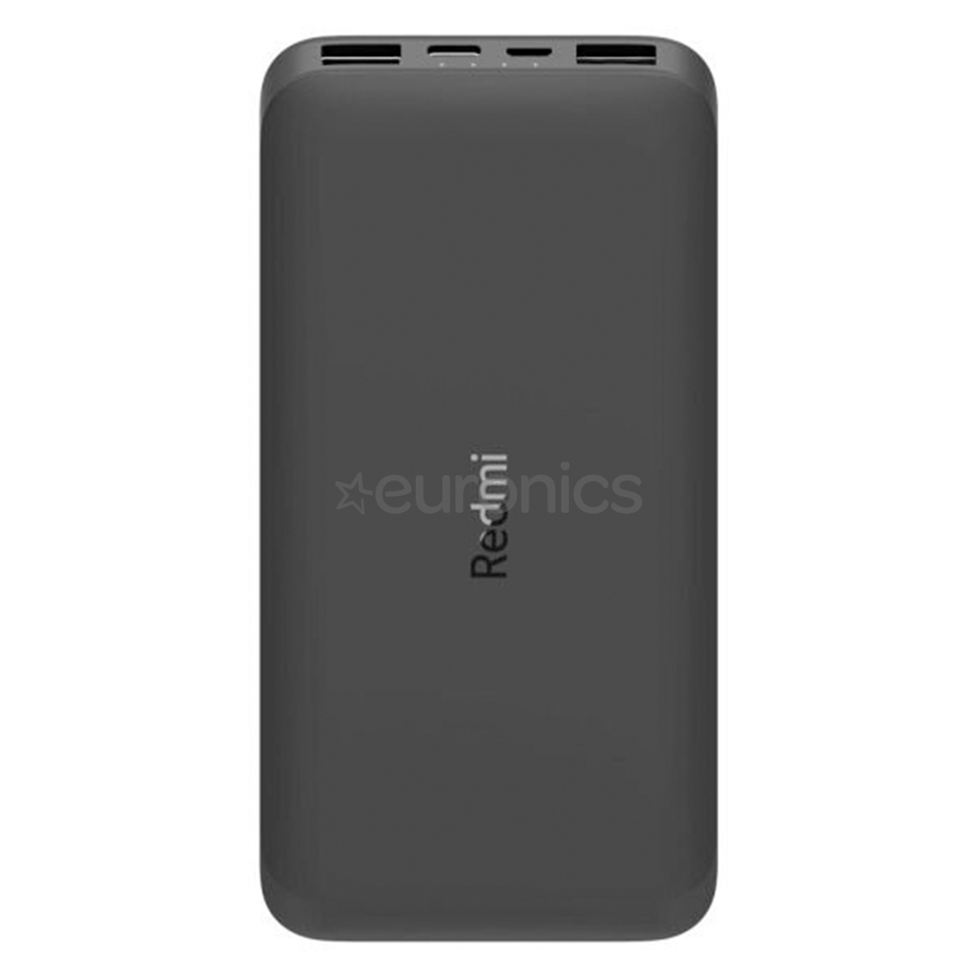Xiaomi Redmi Power Bank, 10000 mAh, melna - Portatīvais barošanas avots