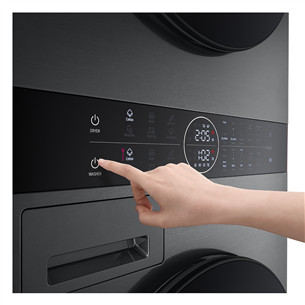 LG, 12 kg + 10 kg, dziļums 66 cm, 1400 apgr/min, melna - Veļas mazgājamā mašīna + veļas žāvētājs