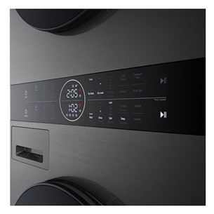 LG, 12 kg + 10 kg, dziļums 66 cm, 1400 apgr/min, melna - Veļas mazgājamā mašīna + veļas žāvētājs
