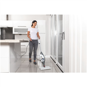 Shark Klik n’ Flip, balta/pelēka - Tvaika tīrītājs