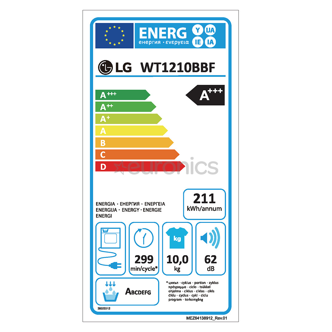 LG, 12 kg + 10 kg, dziļums 66 cm, 1400 apgr/min, melna - Veļas mazgājamā mašīna + veļas žāvētājs
