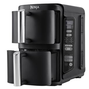 Ninja Double Stack, 7.6 L, 2470 W, melna - Karstā gaisa friteris