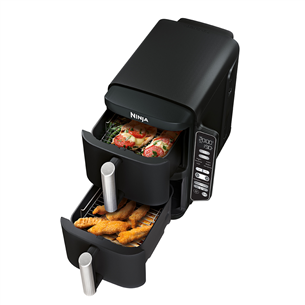 Ninja Double Stack, 7.6 L, 2470 W, melna - Karstā gaisa friteris