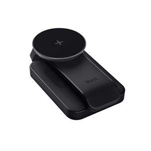 Trust Viro 3-in-1 Wireless Magnetic Charge Stand, Qi, black - Wireless charging dock