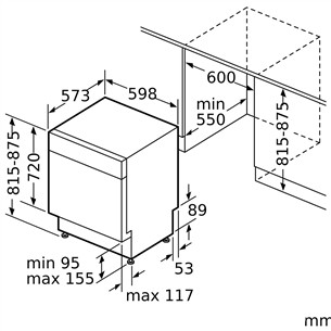 Bosch, Series 4, 13 place settings - Built-in dishwasher