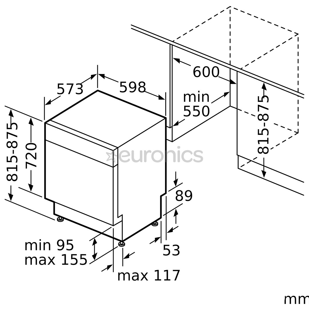 Bosch, Series 4, 13 place settings - Built-in dishwasher