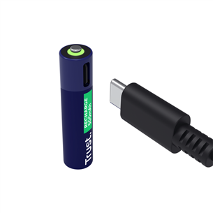 Trust USB-C rechargeable AAA batteries, 2 gab. - Uzlādējamas baterijas