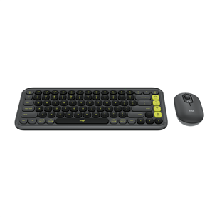 Logitech POP Icon Combo, US, pelēka/zaļa - Bezvadu klaviatūra ar peli