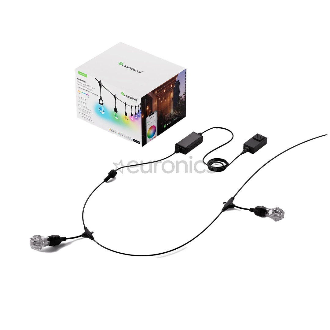 Nanoleaf Matter Smart Outdoor String Lights Starter Kit, 15 m, RGB, black - LED string lights