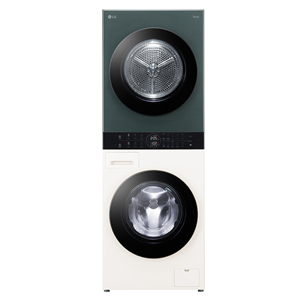 LG, 12 kg + 10 kg, dziļums 66 cm, 1400 apgr/min, bēša/zaļa - Veļas mazgājamā mašīna + veļas žāvētājs