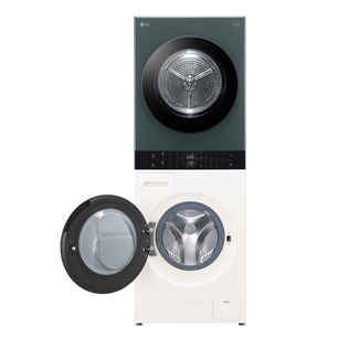 LG, 12 kg + 10 kg, dziļums 66 cm, 1400 apgr/min, bēša/zaļa - Veļas mazgājamā mašīna + veļas žāvētājs