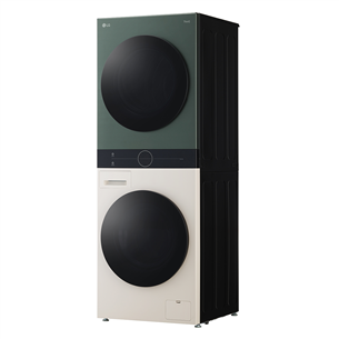 LG, 12 kg + 10 kg, dziļums 66 cm, 1400 apgr/min, bēša/zaļa - Veļas mazgājamā mašīna + veļas žāvētājs