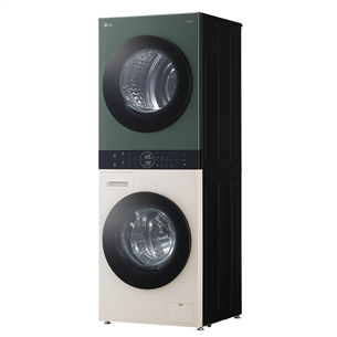LG, 12 kg + 10 kg, dziļums 66 cm, 1400 apgr/min, bēša/zaļa - Veļas mazgājamā mašīna + veļas žāvētājs