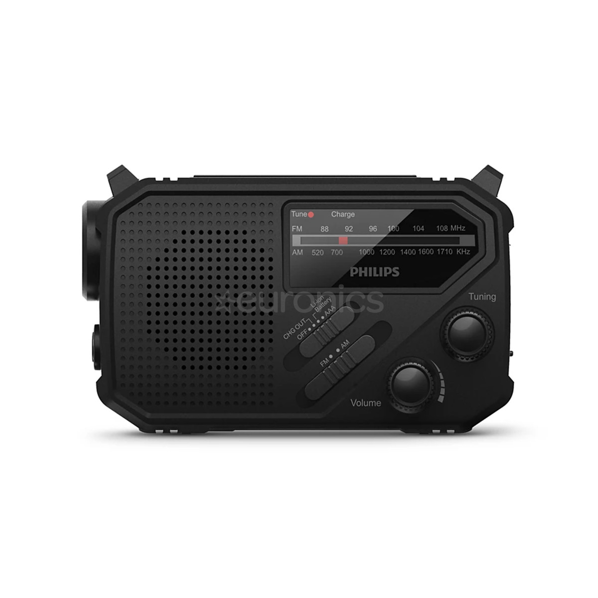 Philips TAR1609, melna - Portatīvais radio ar lukturīti