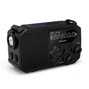 Philips TAR1609, melna - Portatīvais radio ar lukturīti