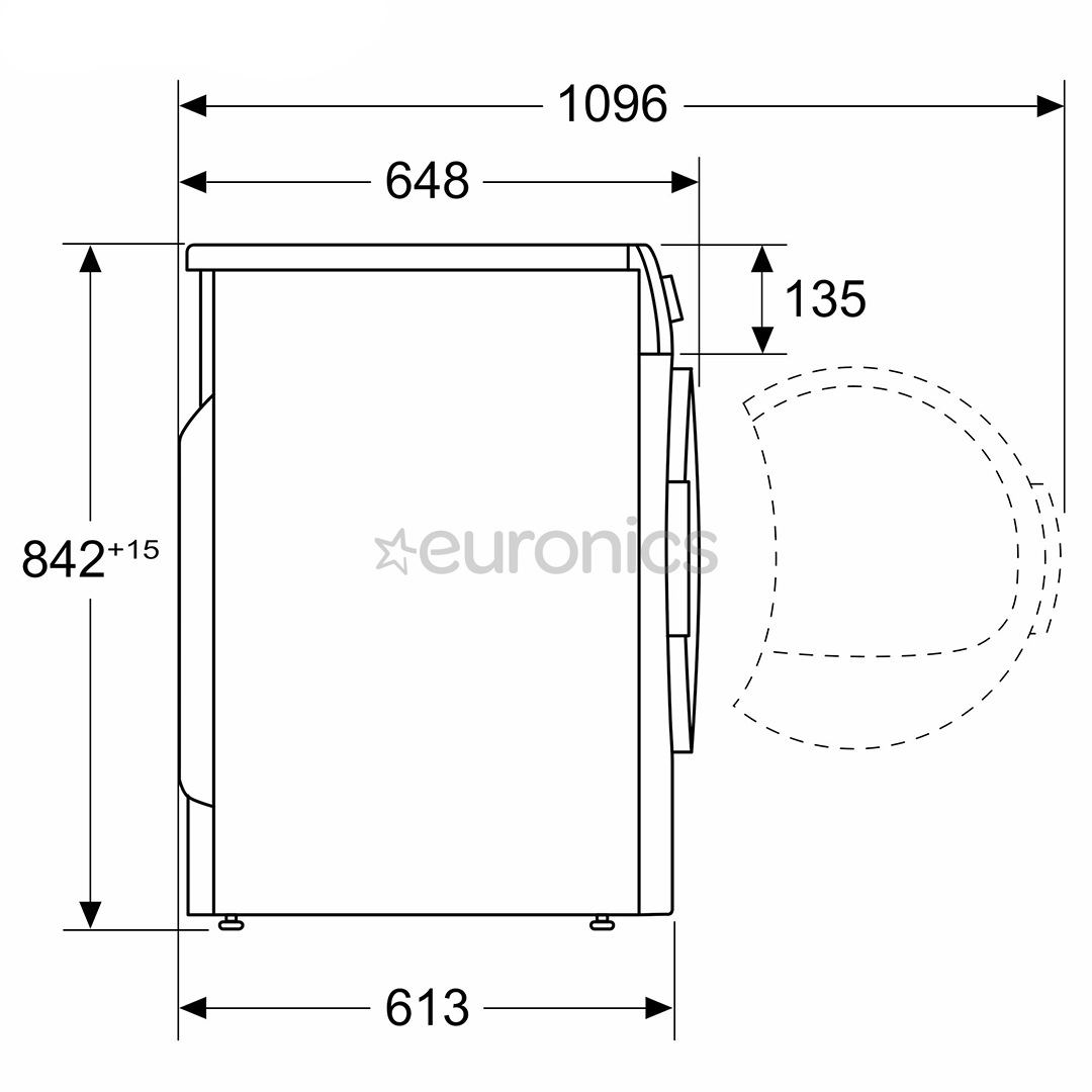 Bosch, Series 6, тепловой насос, 9 кг, глубина 61,3 см - Сушильная машина