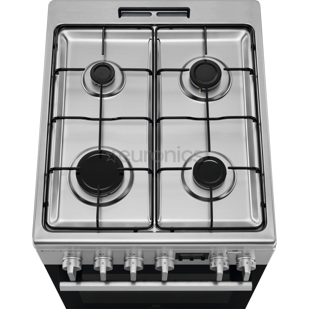 Electrolux Steambake, 58 L, width 50 cm, stainless steel - Gas cooker with electric oven
