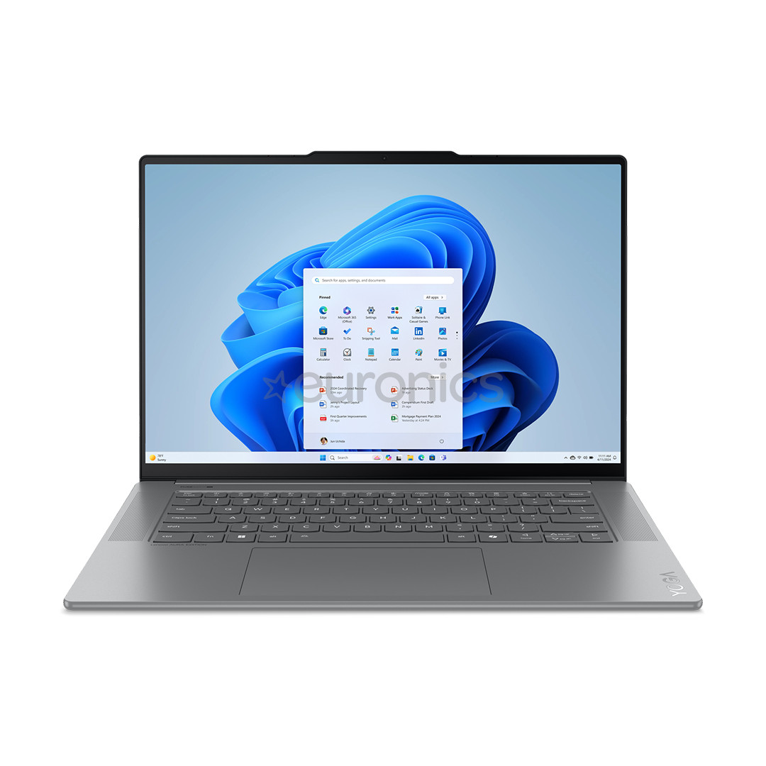 Lenovo Yoga Slim 7i 15ILL9, 15,3'', 2.8K, WQXGA+, Ultra 7, 32 GB, 512 GB, Copilot+, ENG, pelēka - Portatīvais dators