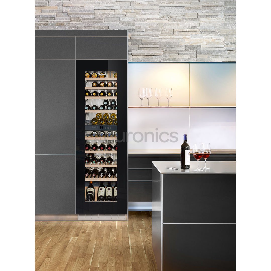 Liebherr, 83 bottles, height 182 cm, black - Built-in Wine Cabinet