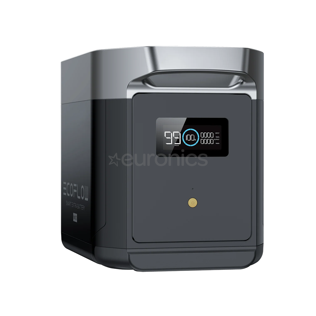 EcoFlow Delta 2 Max Smart Extra Battery, 2048 Wh, melna - Papildu akumulators