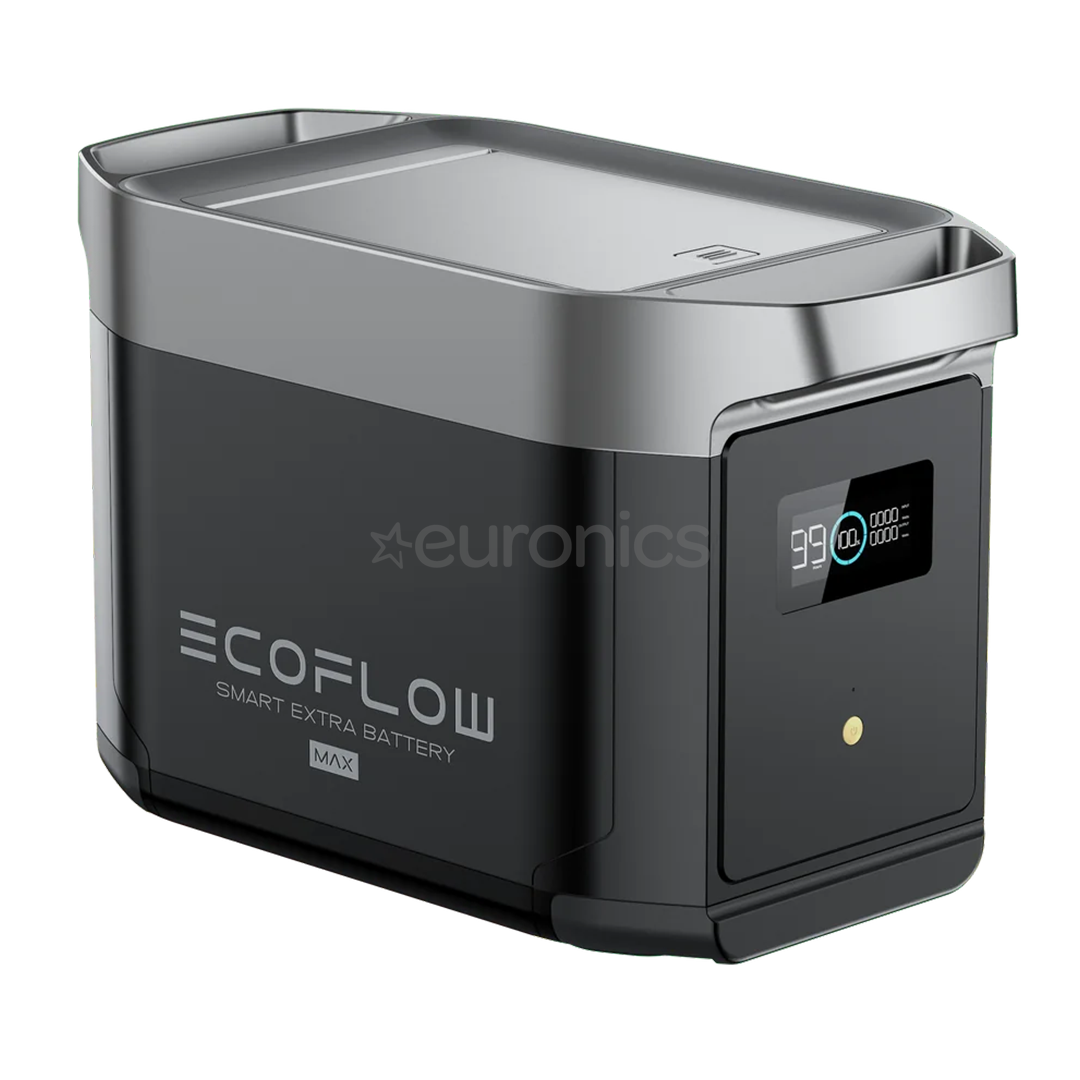 EcoFlow Delta 2 Max Smart Extra Battery, 2048 Wh, melna - Papildu akumulators