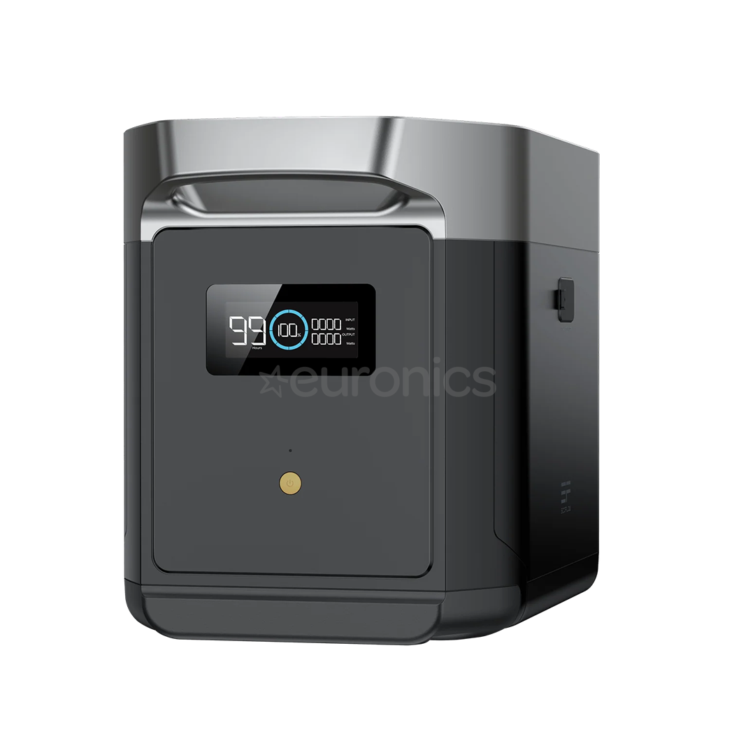 EcoFlow Delta 2 Max Smart Extra Battery, 2048 Wh, melna - Papildu akumulators