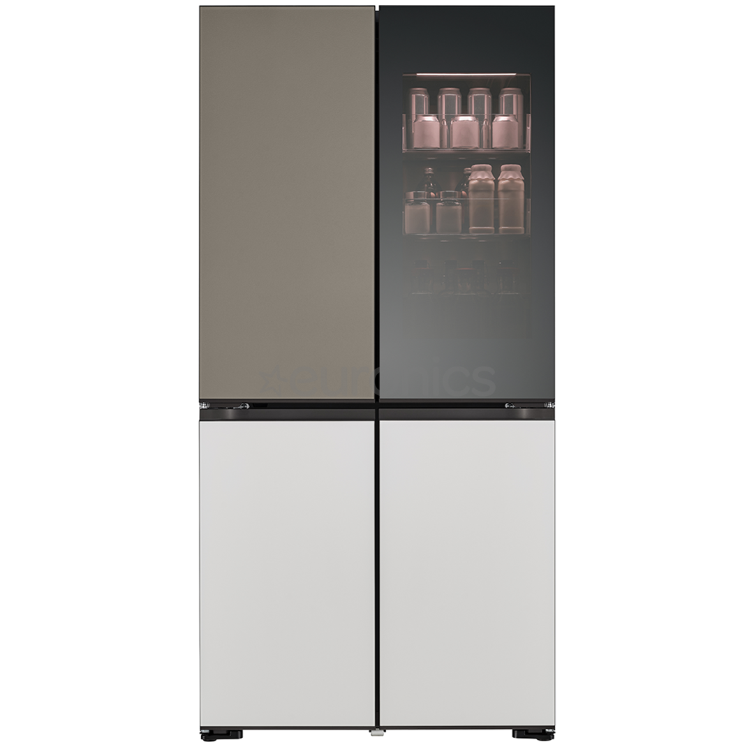 LG MoodUP, 617 L, augstums 187 cm, pelēka/balta - SBS Ledusskapis