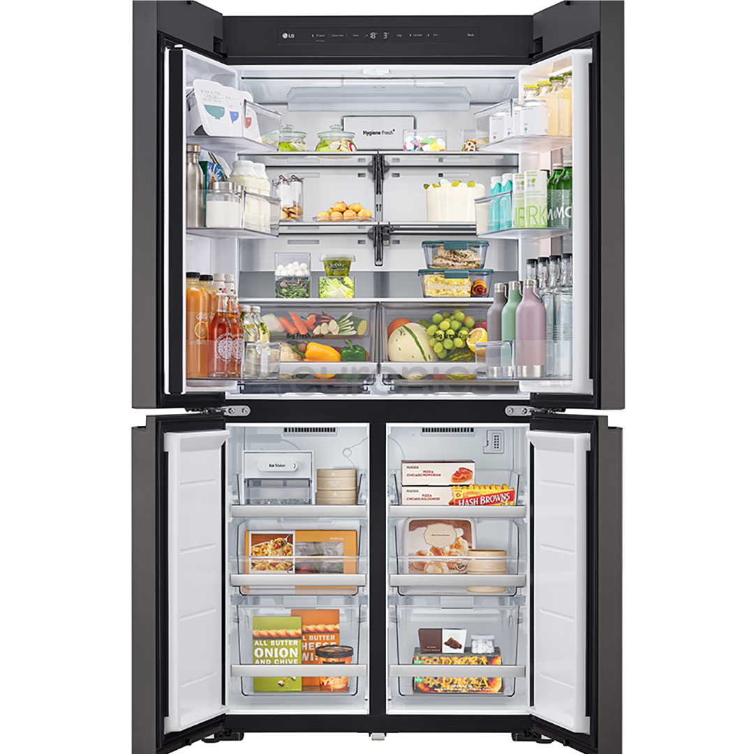 LG MoodUP, 617 L, augstums 187 cm, pelēka/balta - SBS Ledusskapis