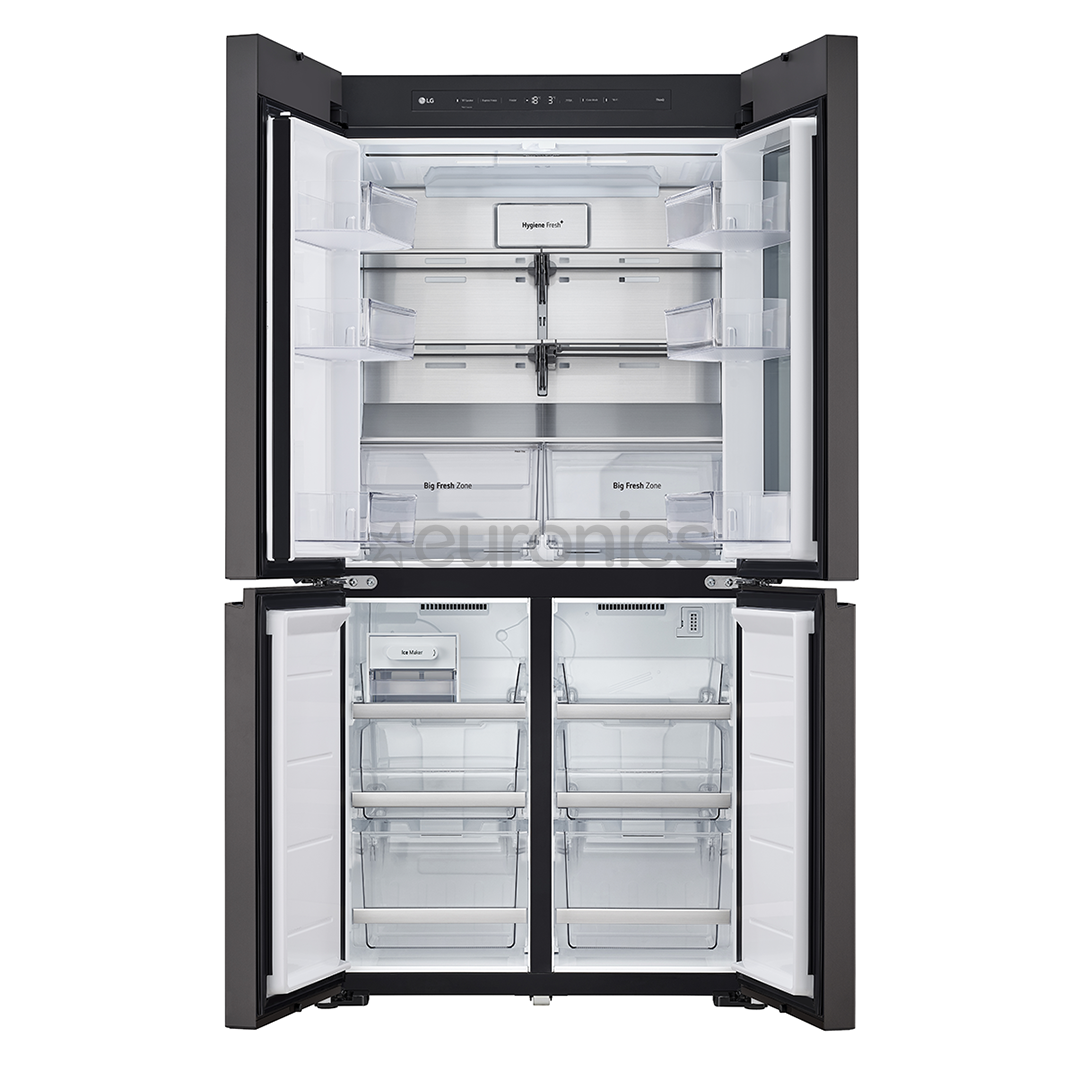 LG MoodUP, 617 L, augstums 187 cm, pelēka/balta - SBS Ledusskapis