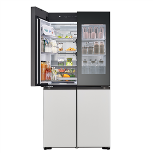 LG MoodUP, 617 L, augstums 187 cm, pelēka/balta - SBS Ledusskapis