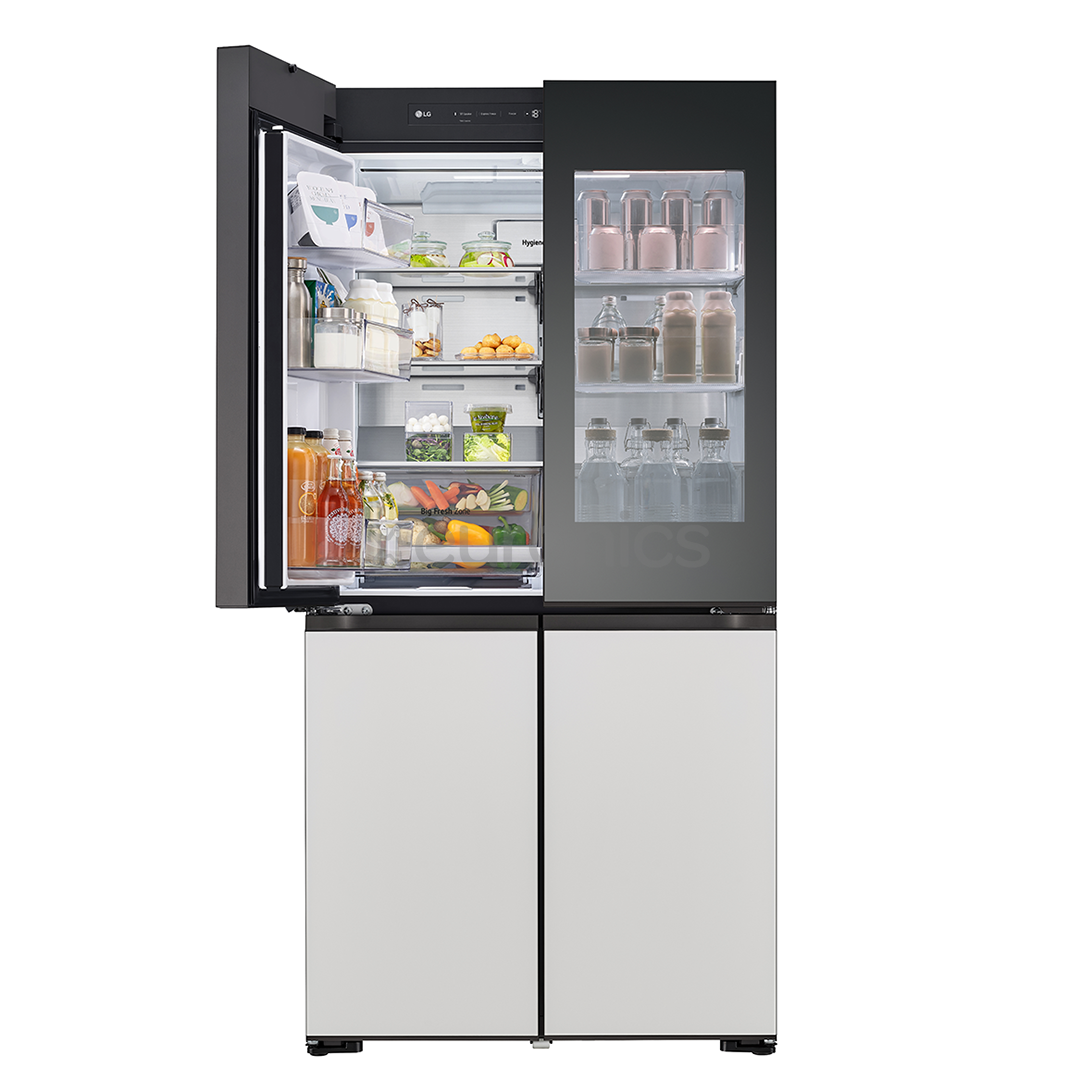 LG MoodUP, 617 L, augstums 187 cm, pelēka/balta - SBS Ledusskapis