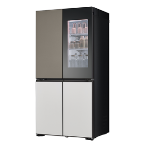 LG MoodUP, 617 L, augstums 187 cm, pelēka/balta - SBS Ledusskapis