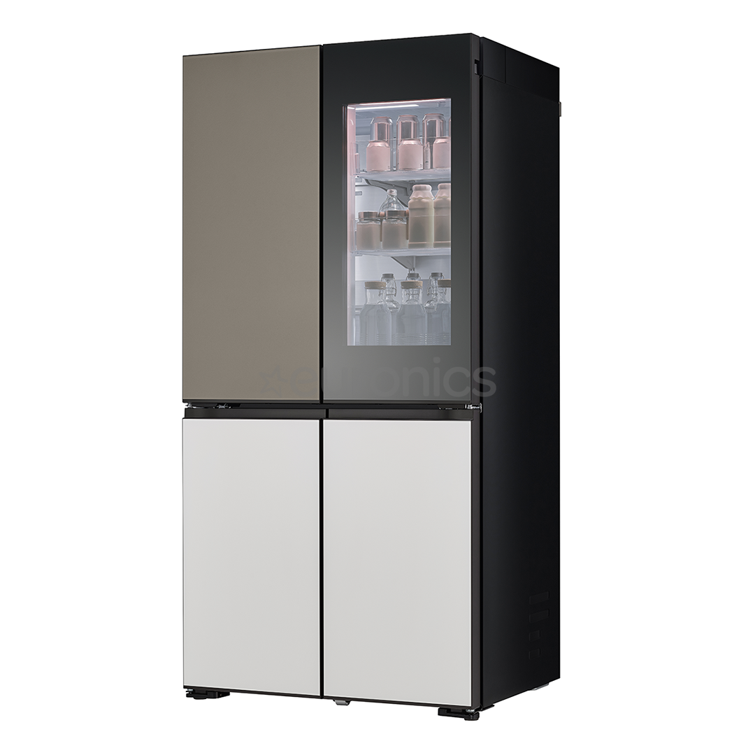 LG MoodUP, 617 L, augstums 187 cm, pelēka/balta - SBS Ledusskapis