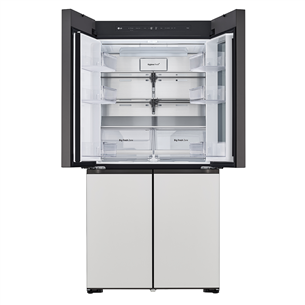LG MoodUP, 617 L, augstums 187 cm, pelēka/balta - SBS Ledusskapis