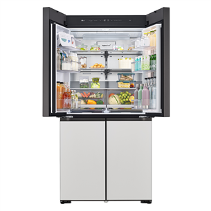 LG MoodUP, 617 L, augstums 187 cm, pelēka/balta - SBS Ledusskapis